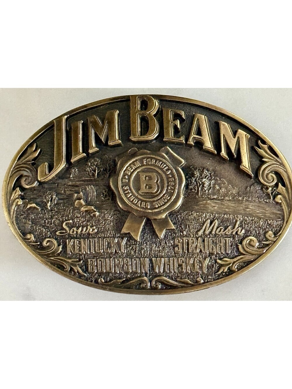 Vintage 1996 Jim Beam Limited Edition Bourbon Whiskey Belt Buckle Kentucky